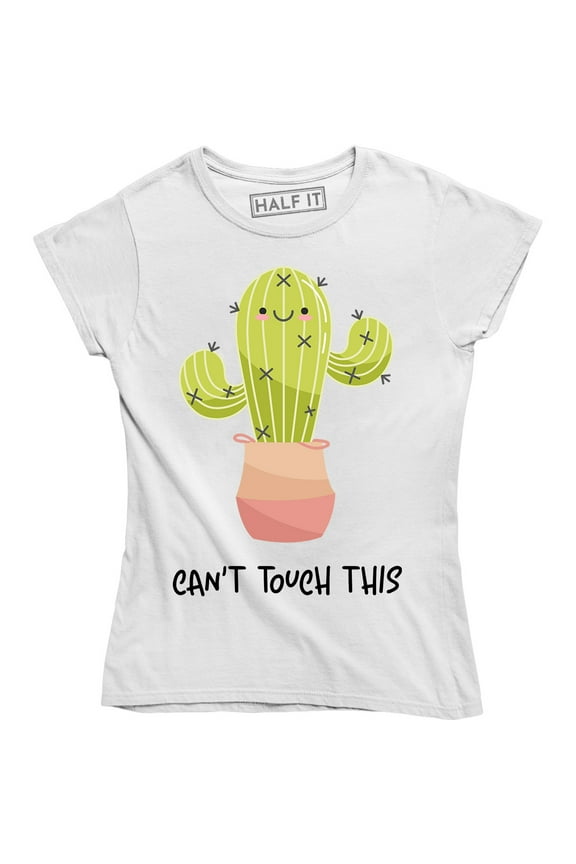 Can't Touch This Cactus Women's Pocket Funny Retro Cute Fashion Tee Shirt