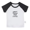 thumbnail image 1 of Can't Touch This I'm Seriously 6 Feet Away Funny T shirt For Baby, Newborn Babies T-shirts, Infant Tops, 0-24M Kids Graphic Tees Clothing (Short Black Raglan T-shirt, 18-24 Months), 1 of 4