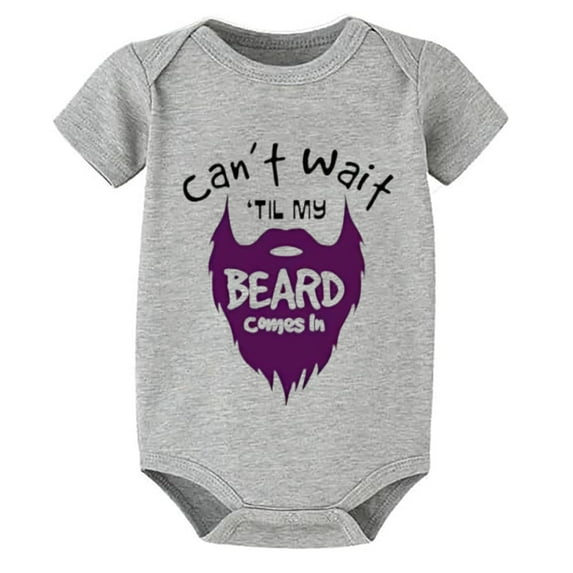Can't Wait Til My Beard Comes In Dad Bring Home Baby Boy Outfit Newborn Short Sleeve Baby Girl Home from Hospital Outfit Whit