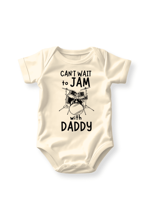 Can't Wait To Jam With Daddy Baby Bodysuit, Newborn Outfit, Baby Clothes, Gift for Children 12m Natural