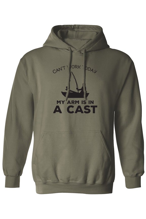 Can't Work Today. .Arm In A Cast Adult Hooded Sweatshirt