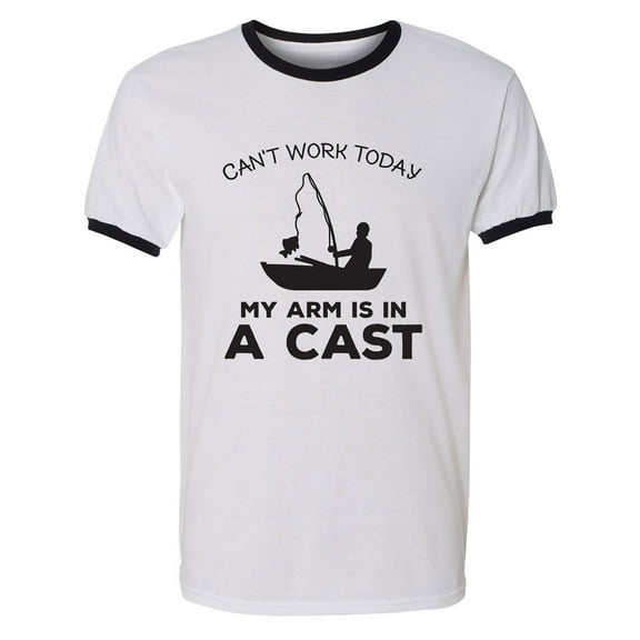 Can't Work Today. .Arm In A Cast Adult Short Sleeve Ringer T-shirt