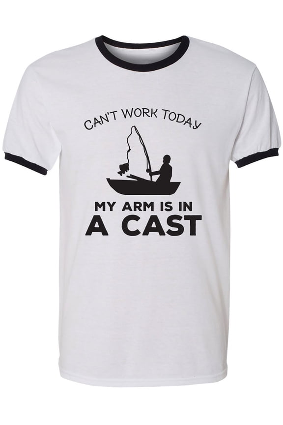 Can't Work Today. .Arm In A Cast Adult Short Sleeve Ringer T-shirt