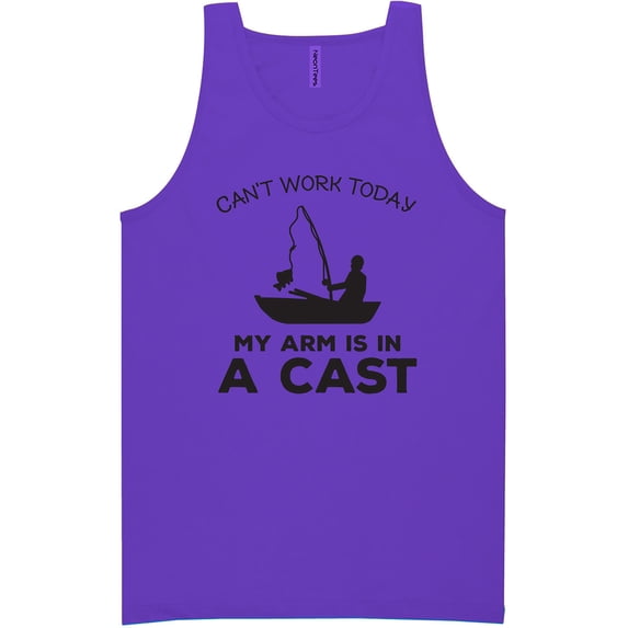 Can't Work Today. .Arm In A Cast Neon Tank Top