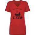 thumbnail image 1 of Can't Work Today. .Arm In A Cast Womens V-Neck T-Shirt, 1 of 2