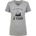 thumbnail image 1 of Can't Work Today. .Arm In A Cast Womens V-Neck T-Shirt, 1 of 3