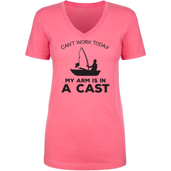 Can't Work Today. .Arm In A Cast Womens V-Neck T-Shirt