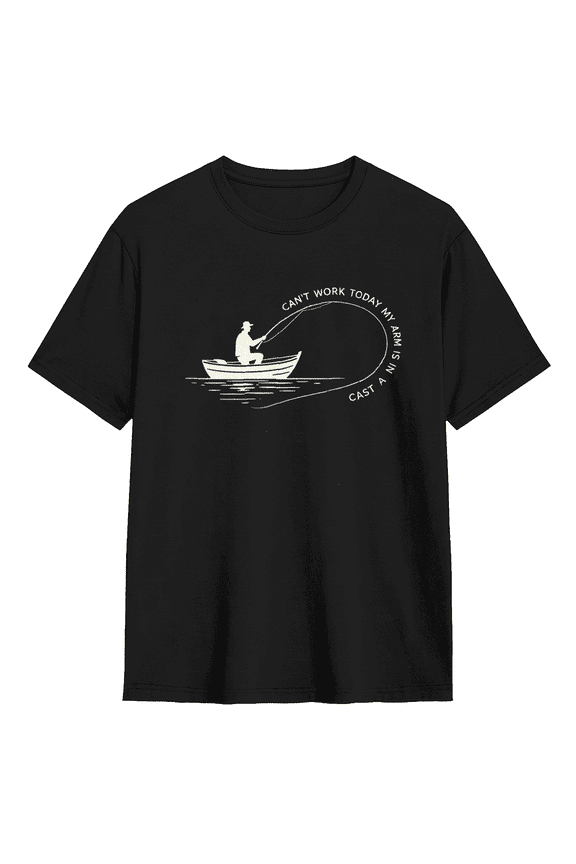 Can't Work Today I'm Going Fishing Cool Graphic Tee For Men, Fishing Witty Cotton Short Sleeves T-Shirt