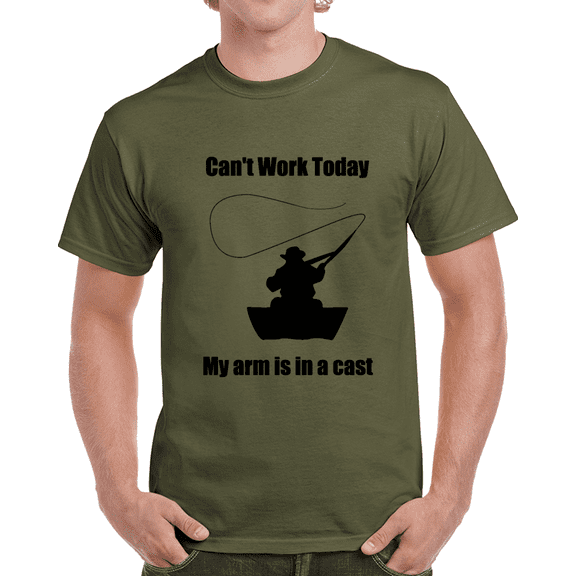 Can't Work Today My Arm is in A Cast T-Shirt Funny Fishing Tee is a Great Gift T Shirt