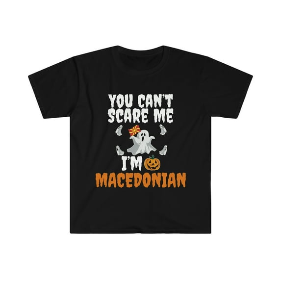Can't scare me I'm Macedonian Halloween Unisex T-shirt S-3XL Macedonia