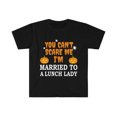 thumbnail image 1 of Can't scare me I'm Married to a Lunch Lady Unisex T-shirt S-3XL, 1 of 2