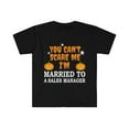 thumbnail image 1 of Can't scare me I'm Married to a Sales Manager Unisex T-shirt S-3XL, 1 of 2