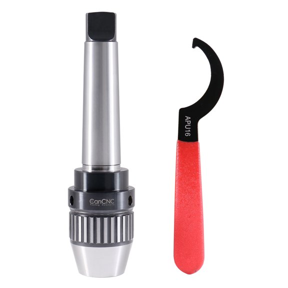 CanCNC Tooling Solutions 1/16-5/8" MT4 Precision Keyless Drill Chuck, Heavy-Duty with Integrated Shank, Titanium Jaws, 0537-5804