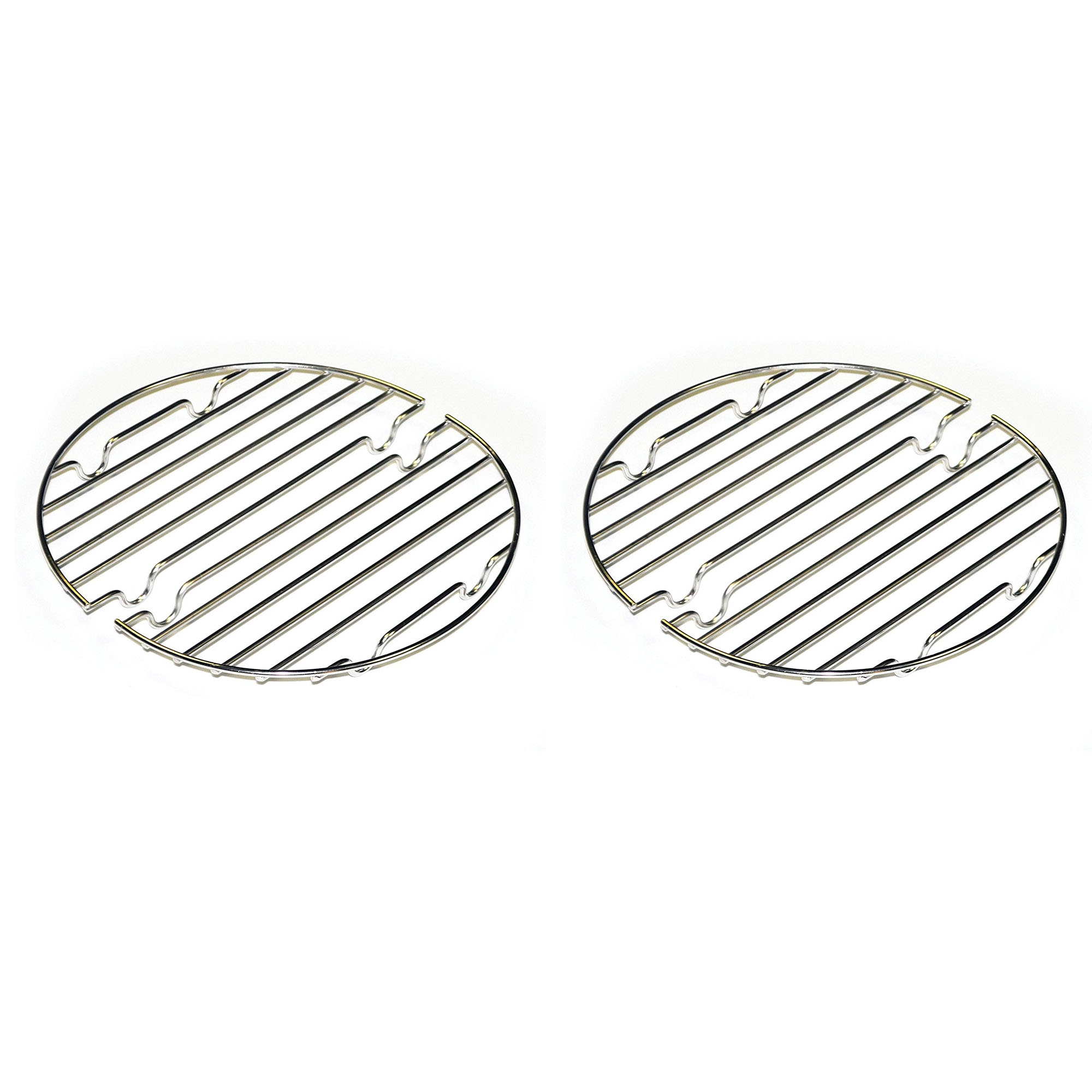 CanCooker Round Stainless Steel 2 Pc CanCooker Rack, Silver (2 Pack