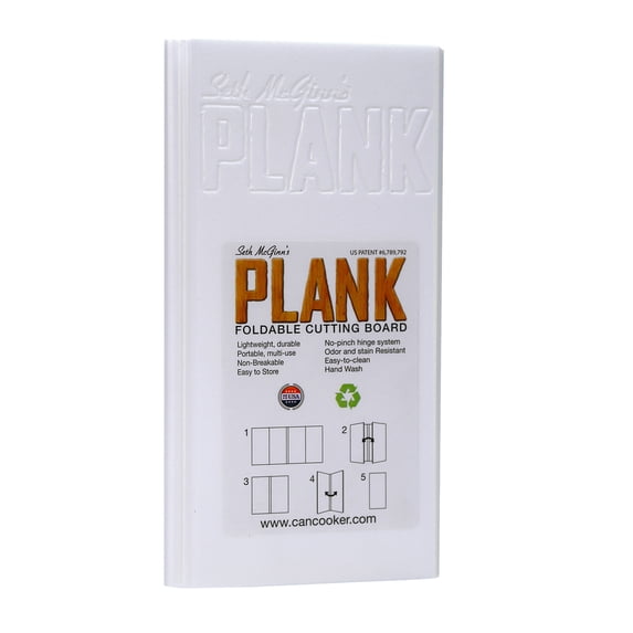 CanCooker SMP1409 9 x 19-Inch Seth McGinn's Plank Foldable Cutting Board, White