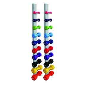 Wall rack for exercise weight bars, 5 hook for CanDo WaTE Bars ...