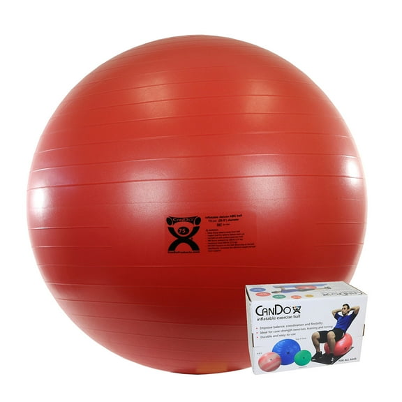 CanDo 75 cm (29.5") ABS inflatable ball, red, boxed