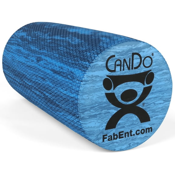CanDo Blue Marble High Density EVA Foam Roller for Muscle Restoration, Massage Therapy, Sport Recovery, and Physical Therapy. 6" x 12", Round