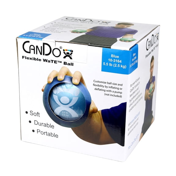 CanDo Blue Plyometric Weighted Ball, 5" Diameter, 5.5 lbs Weight Capacity