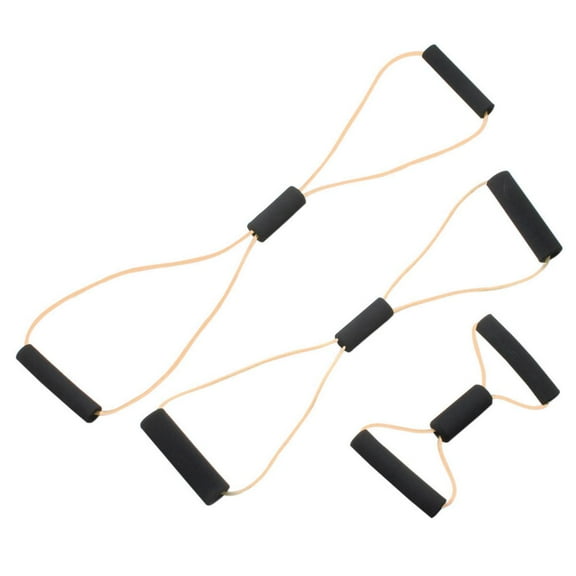 CanDo Bowtie tubing exerciser, full body set (1 ea: 14", 22", 30"), tan