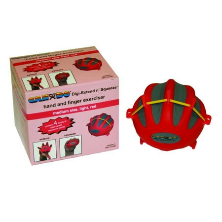 CanDo Digi-Extend n\' Squeeze Hand Exerciser, Large, Red-Light