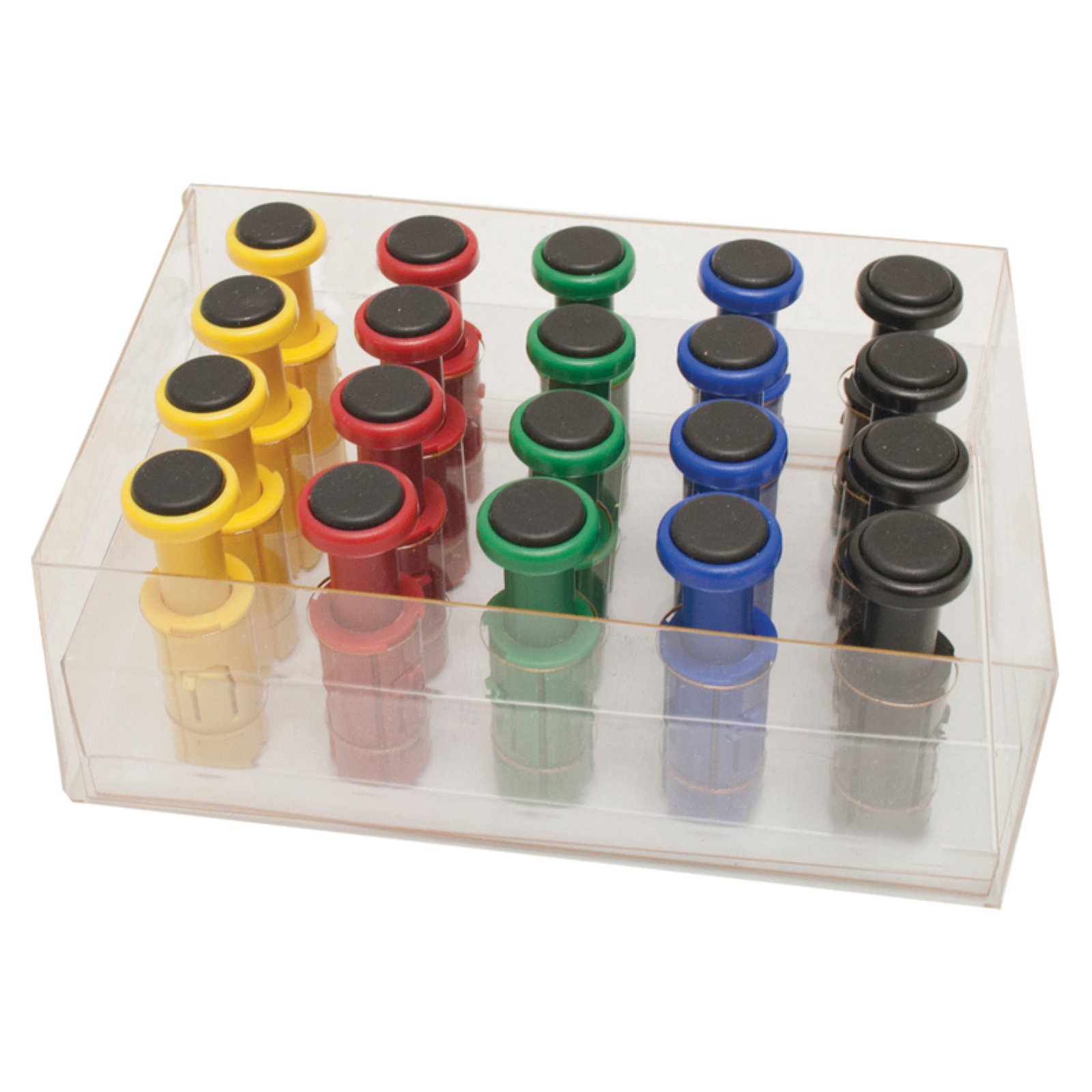 CanDo Digi-Flex Multi 20 Additional Finger Buttons with Box, Yellow/Red ...
