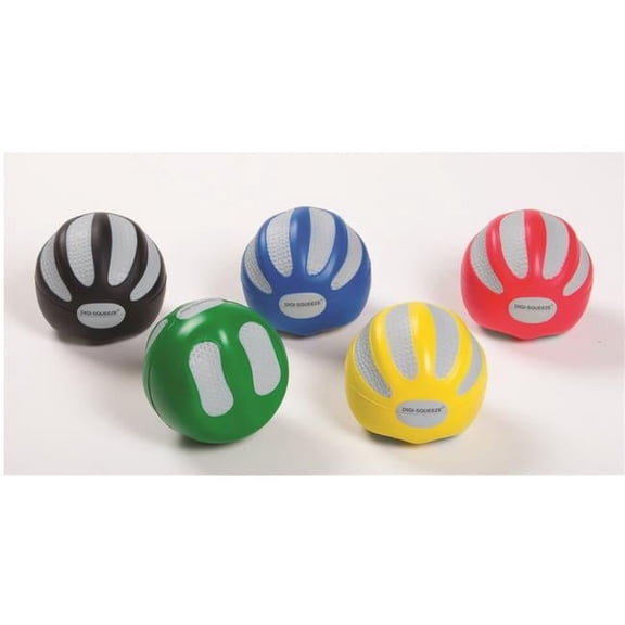 CanDo Digi-Squeeze Hand Exerciser, 5 Piece Set (Yellow, Red, Green, Blue, Black), Large