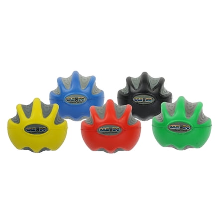 CanDo Digi-Squeeze Hand Exerciser, 5 Piece Set (Yellow, Red, Green, Blue, Black), Medium
