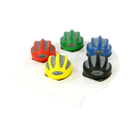 CanDo Digi-Squeeze Hand Exerciser with Stand, 5 Piece Set (Yellow, Red, Green, Blue, Black), Large