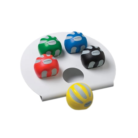 CanDo Digi-Squeeze Hand Exerciser with Stand, 5 Piece Set (Yellow, Red, Green, Blue, Black), Small