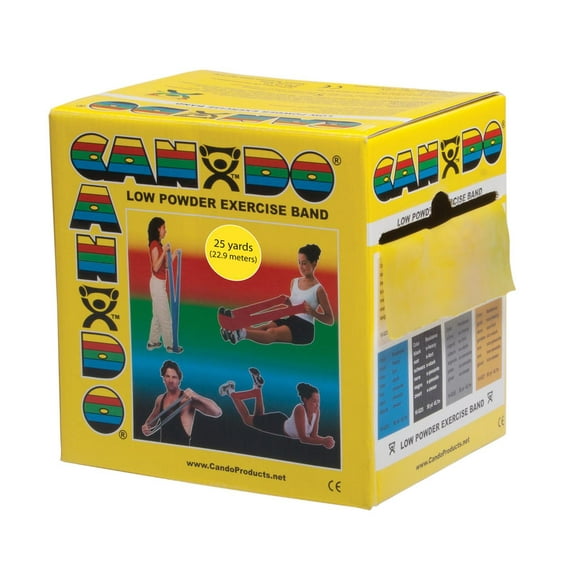 CanDo Exercise Band, Yellow, 25 Yard Dispenser