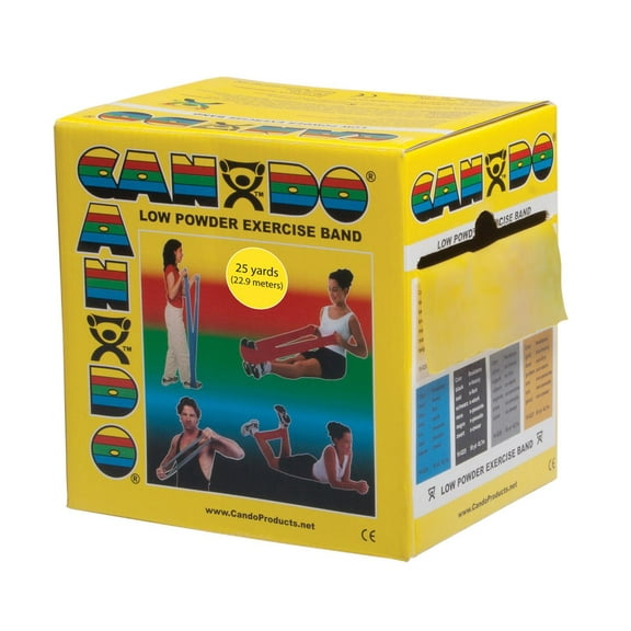 CanDo Exercise Band, Yellow, 25 Yard Dispenser