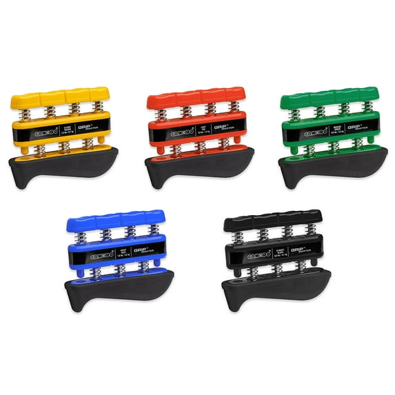 CanDo Grip-Master Hand/Finger Exerciser, Set of 5 (1 Ea:Yellow Through Black), No Rack
