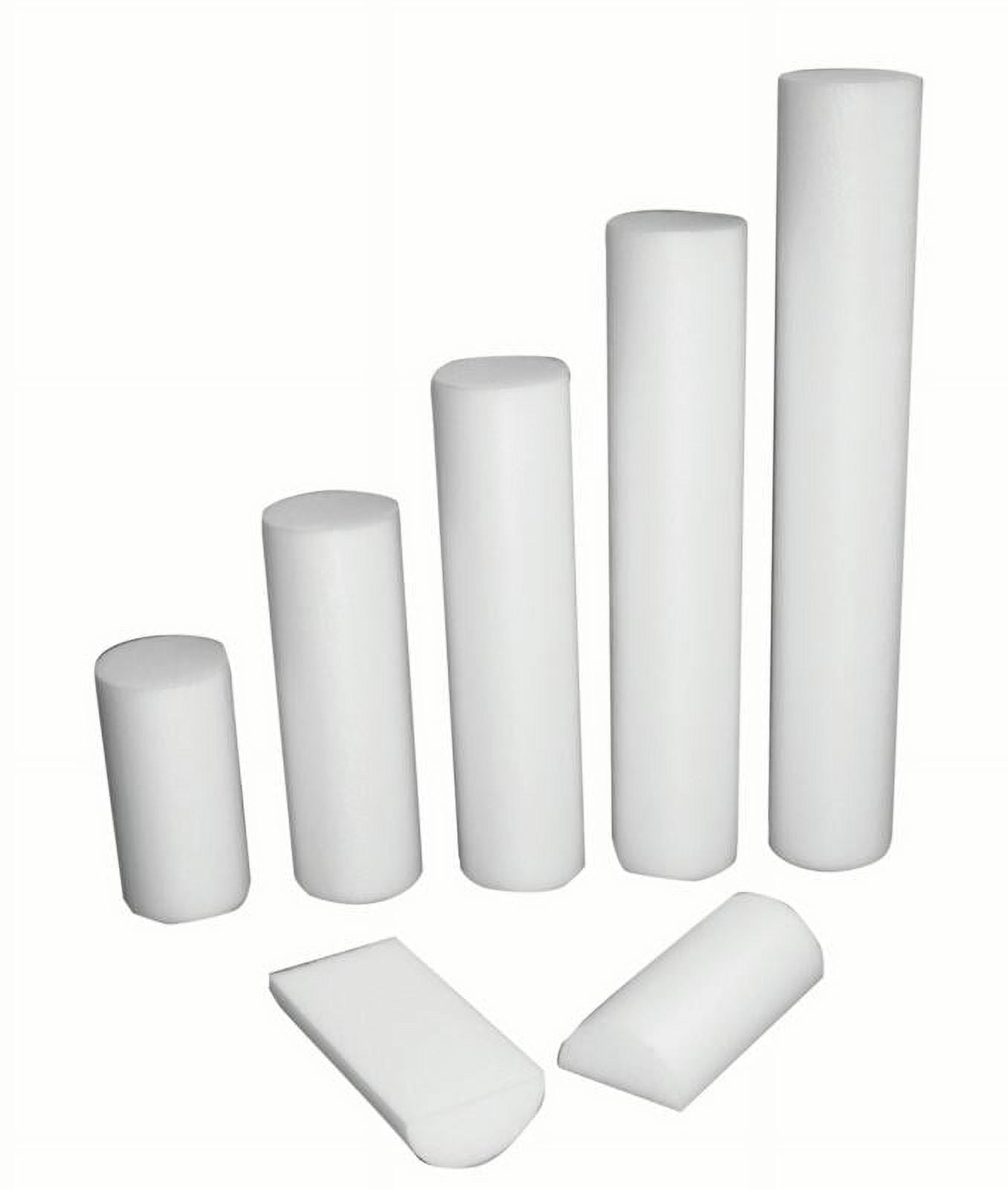 CanDo Half-Round Exercise Foam Rollers, 6 x 12 In., White, Case of 72