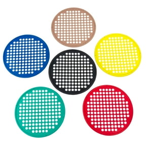 CanDo Hand Exercise Webs for Physical Therapy ,Hand, Finger, Wrist Resistance Workouts, Portable Size, Latex Free, 14" Diameter, 6 Piece Set (Tan, Yellow, Red, Green, Blue, and Black)