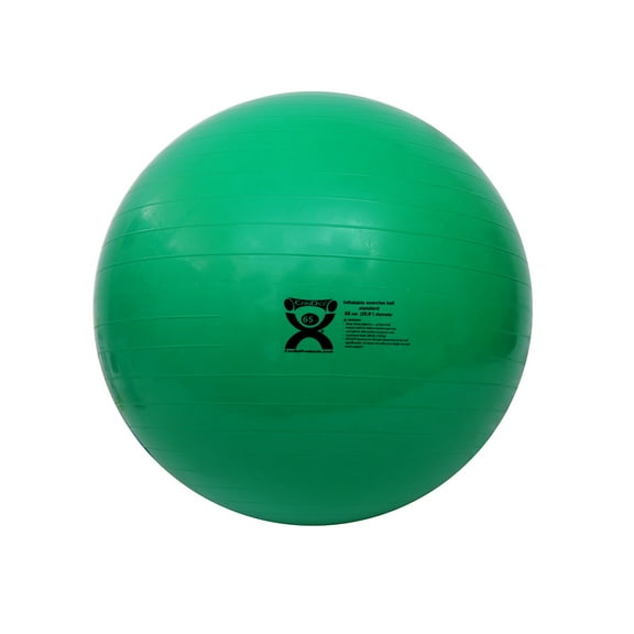 CanDo Inflatable Exercise Ball, Green, 65 cm (25.6 In.)