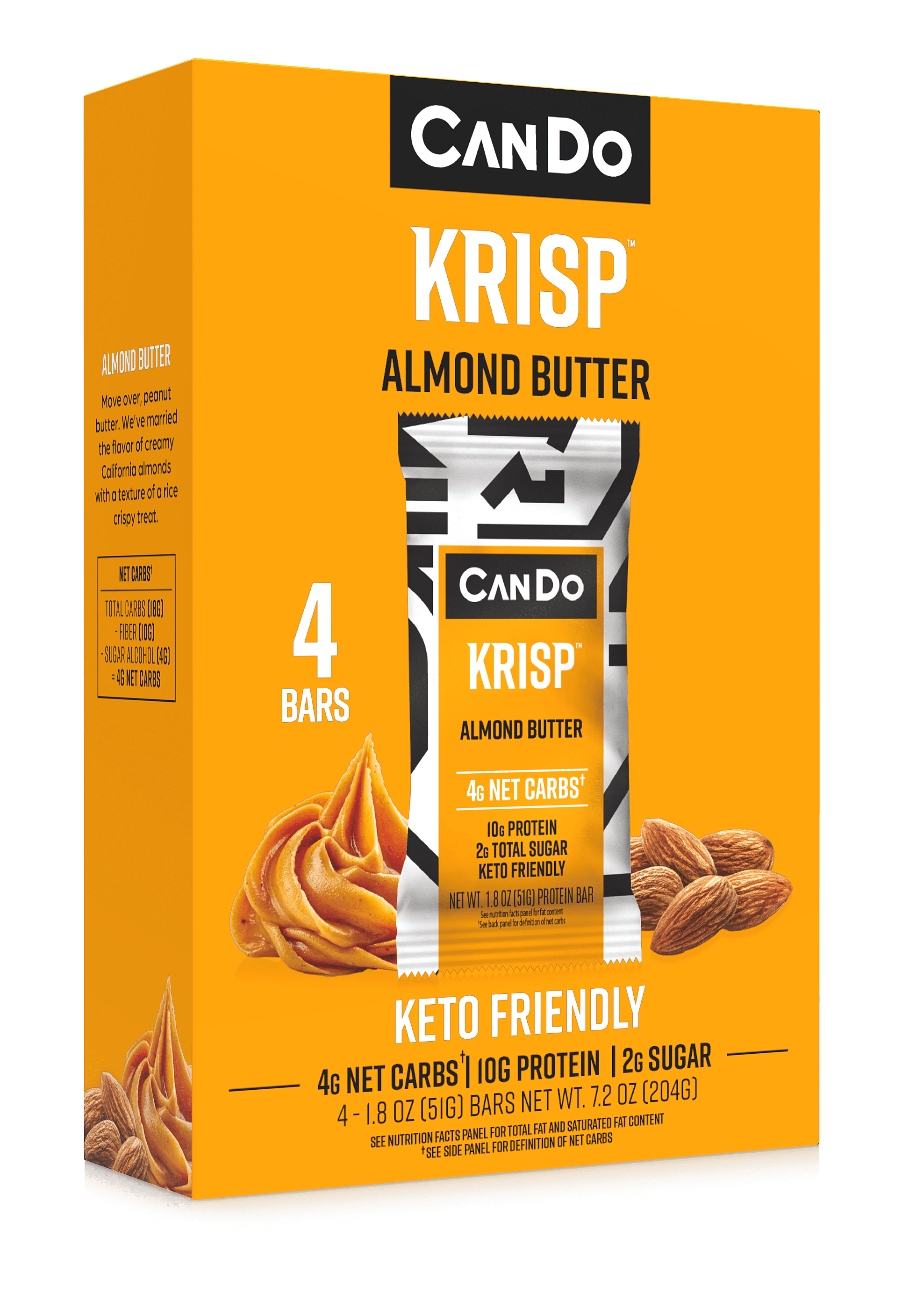 CanDo Krisp Almond Butter Protein Bars for Office Breakroom - Walmart ...