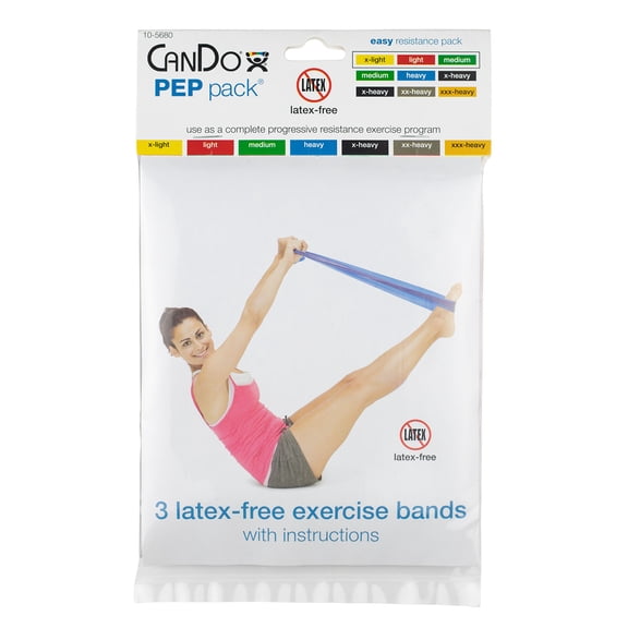 CanDo Latex-Free Exercise Band Pep Pack