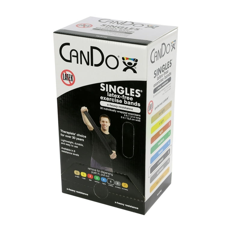 CanDo Latex Free Exercise Band - 5' length - Silver - xx-heavy CanDo Latex Free Exercise Band - 5' length - Silver - xx-heavy