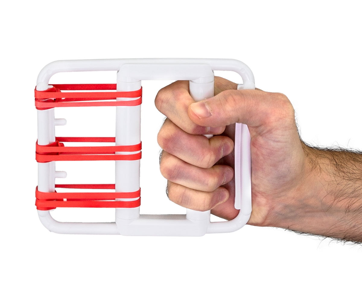 CanDo Latex Free Rubber Band Hand Exerciser with 5 Red Bands