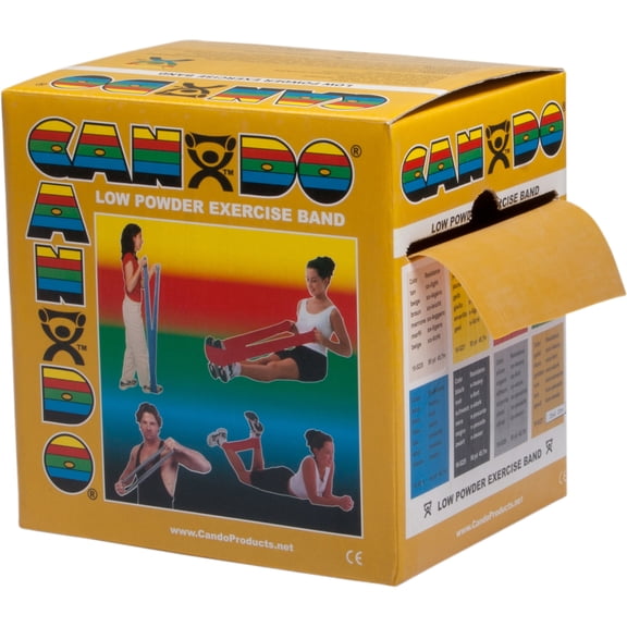 CanDo Low Powder Exercise Band, 50 yd Roll