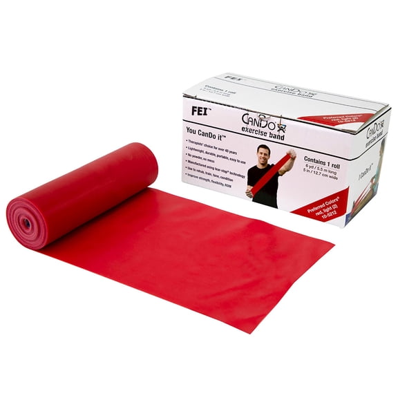 CanDo Low Powder Exercise Band, 6 yd Roll