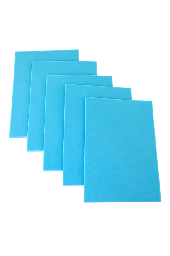 CanDo Memory Foam with PSA, Blue, 1/4" x 8" x 12", Pack of 5