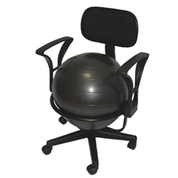 CanDo Metal Ball Chair Inflatable Ergonomic Active Seating Exercise Ball Chair With Air Pump for Home, Office, and Classroom