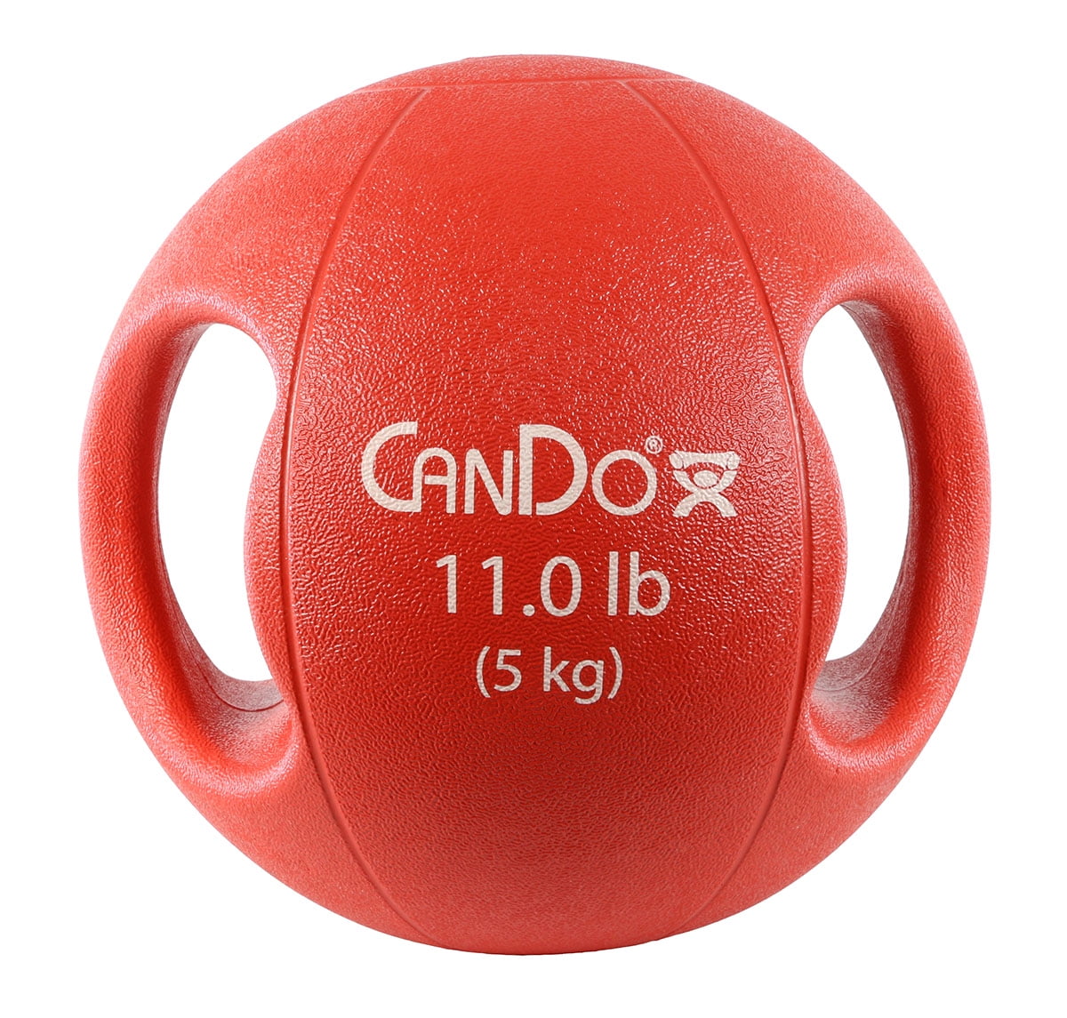 CanDo Molded Dual-Handle Medicine Ball for Strength Training, Core Workouts, Warmups, Cardio, and Plyometrics with Handles for Home and Clinic Use
