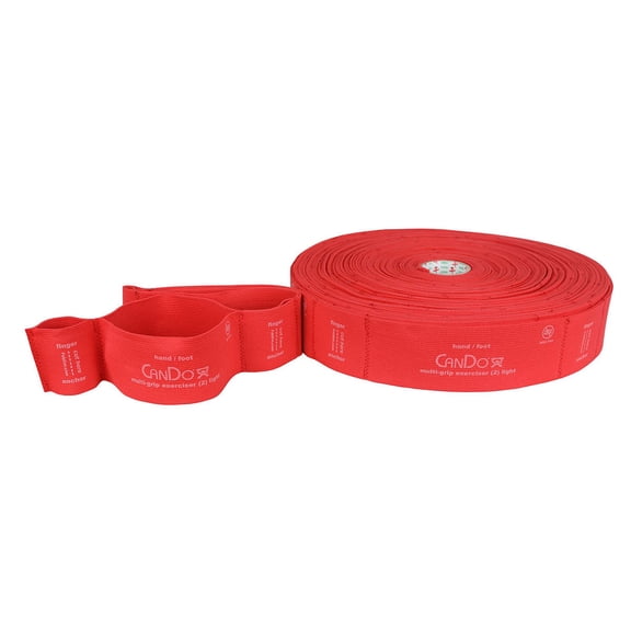CanDo Multi-Grip Exerciser Band 30 Yard Roll, Light, Red
