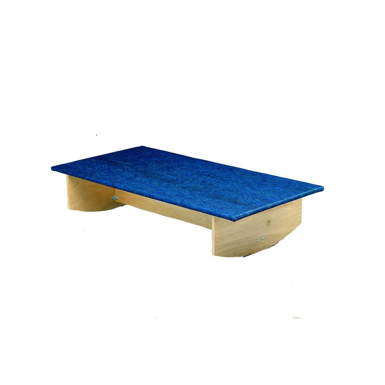 CanDo Rocker Balance Board Wooden with Carpet Side to Side 30 In. x 60 In. x 12 In
