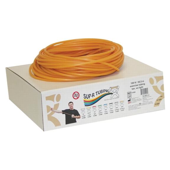 CanDo Sup-R Latex Free Exercise FitnessTubing Roll - 100 foot dispenser box