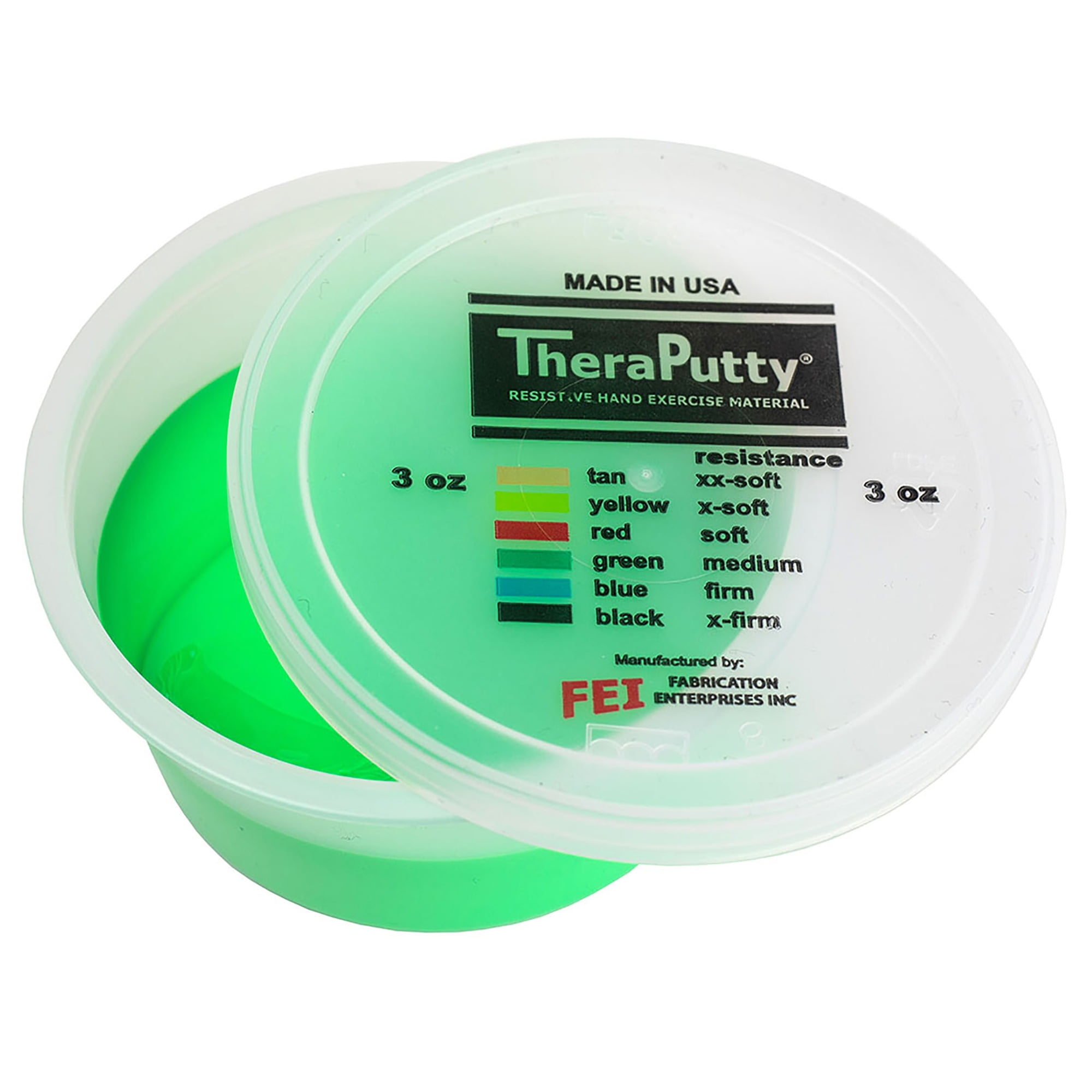 CanDo Theraputty Exercise Material - 3 oz - Green - Medium