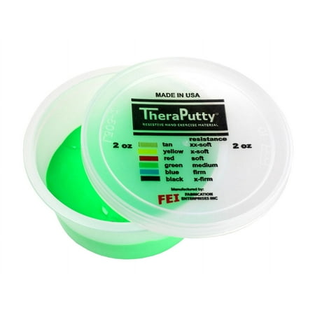 CanDo Theraputty Exercise Material - 2 oz - Green - Medium (set of 10)